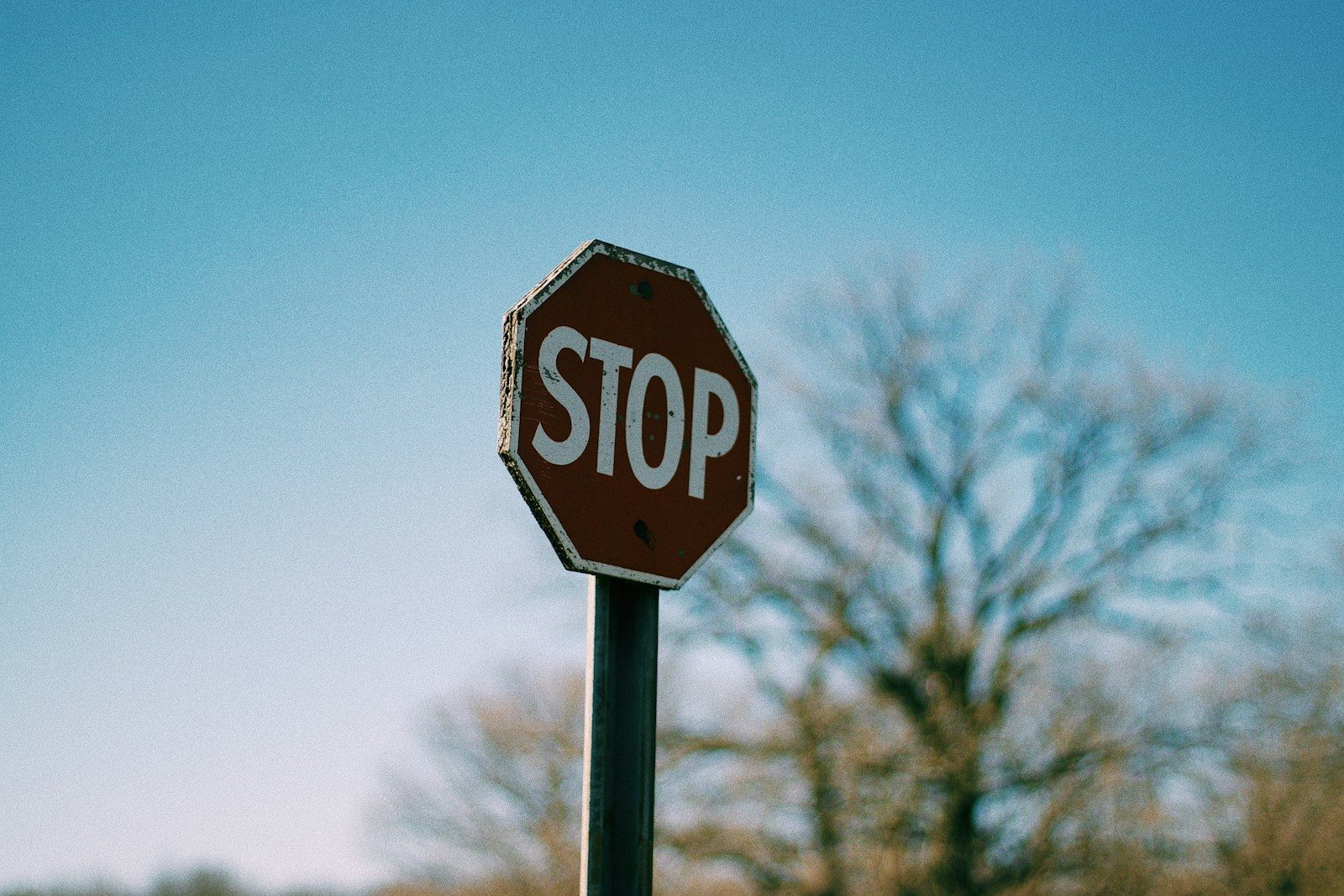 red and white stop sign
